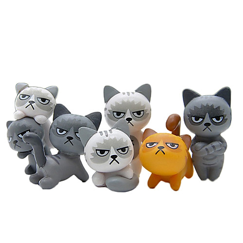 

6Pcs Lovely Unhappy Angry Cats Action Figure Toy Room Decoration Kids Toy