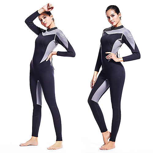 

ZCCO Women's Full Wetsuit 1.5mm SCR Neoprene Diving Suit Long Sleeve Back Zip Patchwork Autumn / Fall Spring Summer / Winter / High Elasticity