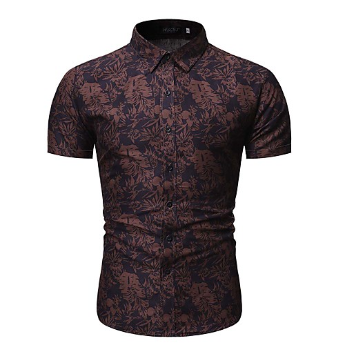 

Men's Geometric Graphic Shirt Daily Blue / Red / Short Sleeve