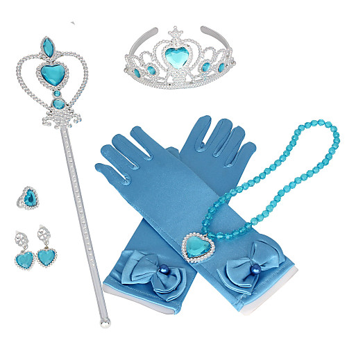 

Princess Elsa Gloves Necklace Outfits Girls' Movie Cosplay Halloween Purple / Yellow / Pink 1 Ring Gloves Crown Children's Day Masquerade Rhinestone Fabric Plastic / Earrings / Wand / Earrings / Wand