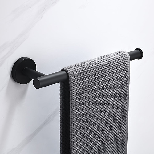 

Towel Bar New Design Stainless Steel Bathroom Towel Rack Wall Mounted Painted Finishes 1pc Matte Black