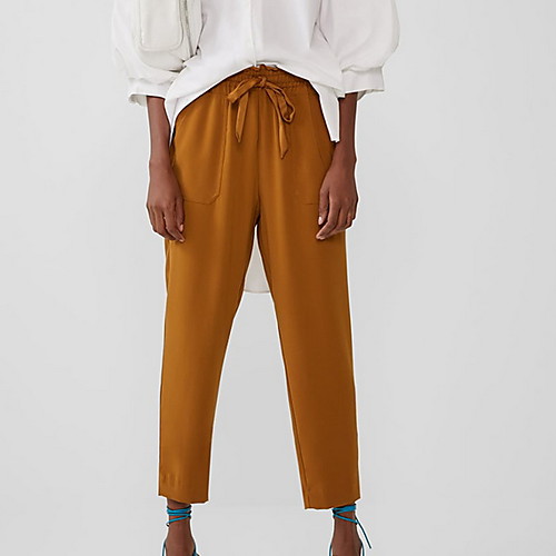 

Women's Basic Loose Chinos Pants - Solid Colored Khaki XS / S / M