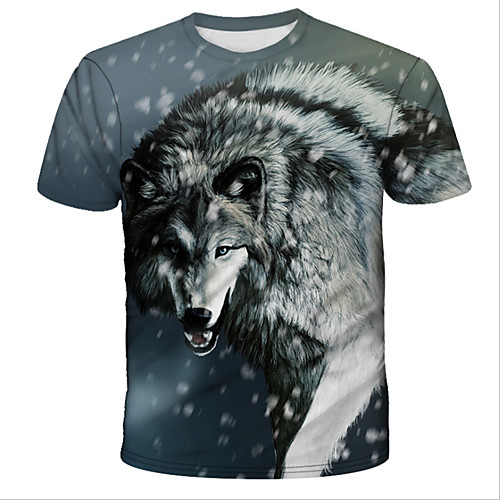 

Men's T shirt 3D Animal Print Short Sleeve Daily Tops Streetwear Exaggerated Rainbow
