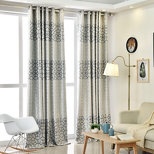 

Two Panel Modern Minimalist Style Jacquard Living Room Bedroom Dining Room Blackout Curtains