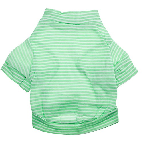 

Dog Shirt / T-Shirt Dog Clothes Yellow Red Light Green Costume Cotton Stripes Casual / Daily Sports XS S M L XL