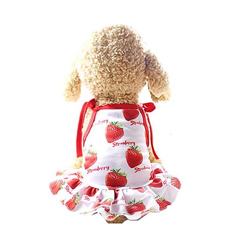 

Dog Dress Dog Clothes Red Costume Husky Golden Retriever Dalmatian Mesh Fruit Slogan Casual / Daily Cute XS S M L XL XXL