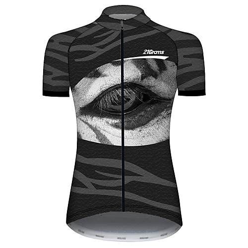 

21Grams Women's Short Sleeve Cycling Jersey Spandex BlackWhite Animal Bike Jersey Top Mountain Bike MTB Road Bike Cycling UV Resistant Breathable Quick Dry Sports Clothing Apparel / Stretchy