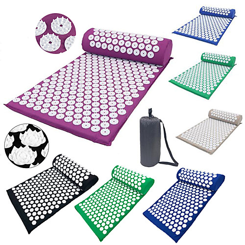 

Acupressure Mat and Pillow Set Yoga Mat Sports ABS Foam Cotton Ergonomic Design Easy to Carry Collapsible Massage Promote the head's blood circulation Relieve Neck and Shoulder Pain For Men Women