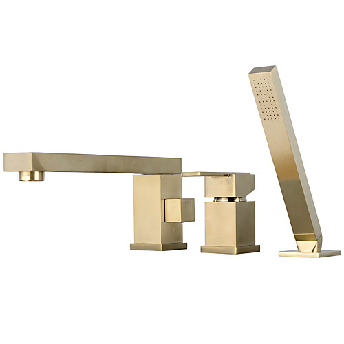 

Bathtub Faucet - Contemporary Electroplated Roman Tub Ceramic Valve Bath Shower Mixer Taps