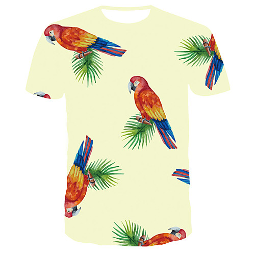 

Men's 3D Print Slim T-shirt Daily Round Neck Light Green / Short Sleeve