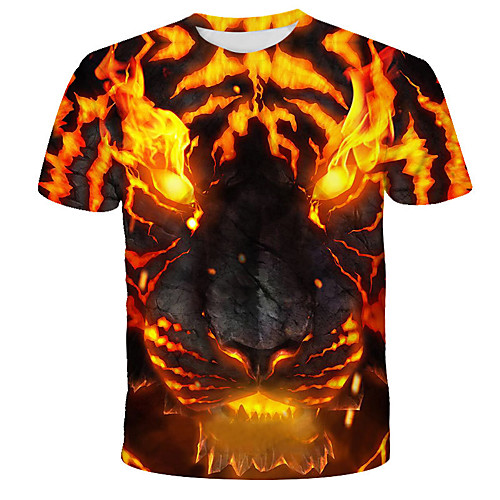 

Men's T shirt Graphic 3D Animal Print Short Sleeve Daily Tops Streetwear Exaggerated Rainbow