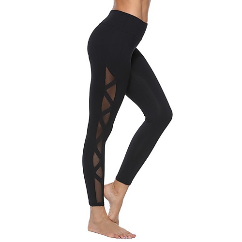 

Women's Basic Legging - Solid Colored Mid Waist Black S M L