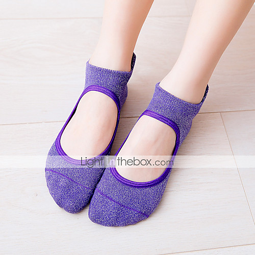

Yoga Socks Women's Socks Breathable Moisture Wicking Non Slip Ballet Dance Bikram Sports Solid Color Polyester / Cotton Black Purple Fuchsia / Stretchy