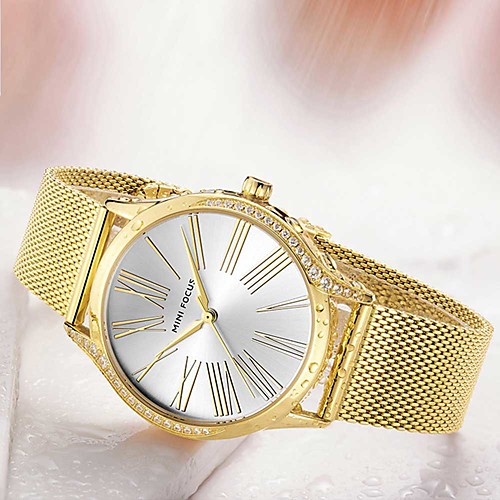 

Women's Steel Band Watches Casual Elegant Silver Gold Rose Gold Stainless Steel Chinese Quartz Rose Gold Gold Silver Casual Watch Imitation Diamond Large Dial 1 pc Analog One Year Battery Life