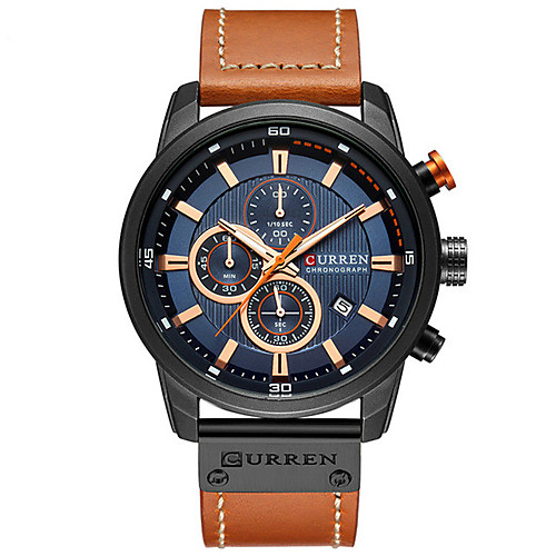 

CURREN Men's Dress Watch Analog Quartz Formal Style Stylish Luxury Water Resistant / Waterproof Calendar / date / day Three Time Zones / PU Leather