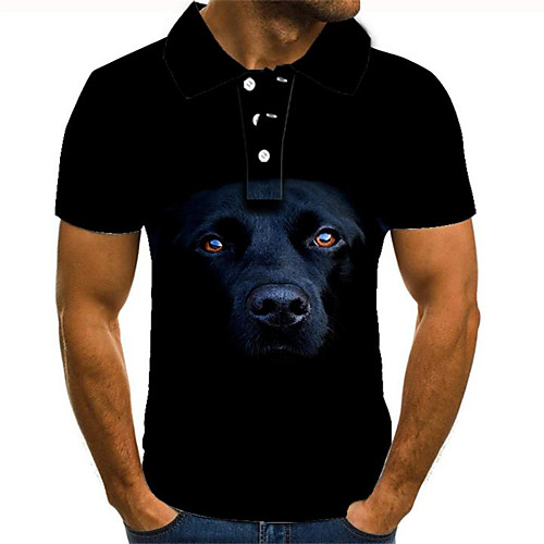 

Men's Plus Size 3D Graphic Polo Street chic Exaggerated Daily Going out Shirt Collar Rainbow / Short Sleeve