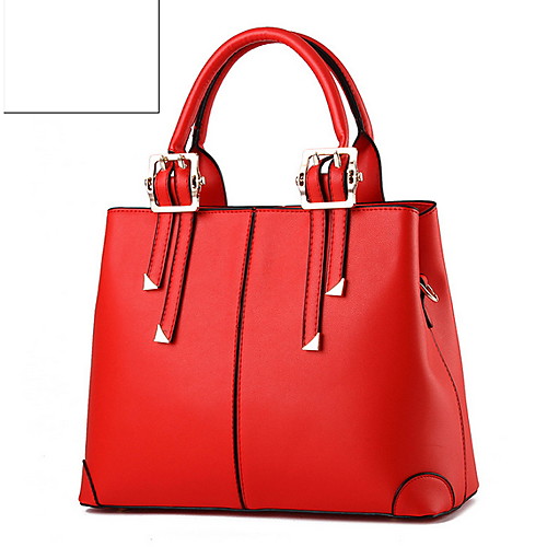 

Women's Zipper PU Top Handle Bag Solid Color Wine / Yellow / Blushing Pink