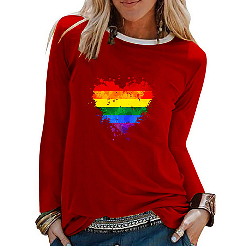 

Women's Geometric Print T-shirt - Cotton Daily White / Black / Blue / Red / Yellow