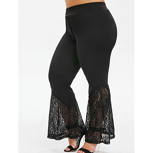 

Women's Basic Loose Wide Leg Pants - Solid Colored Black M / L / XL