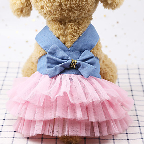 

Dog Outfits Dress Dog Clothes Pink Blue Black Costume Polyster Sequin Wedding XS S M L XL XXL