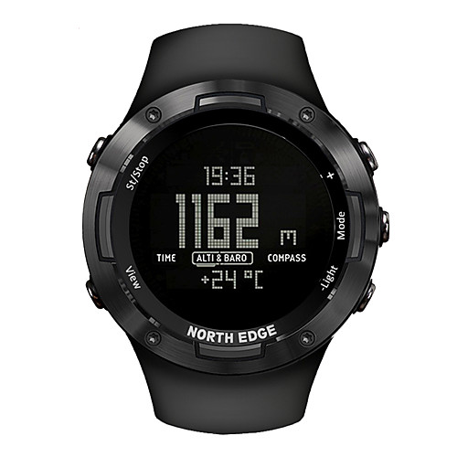 

NORTH EDGE Unisex Military Watch Japanese Automatic self-winding Modern Style Sporty Rubber Black 50 m Water Resistant / Waterproof Thermometer LED Light Digital Casual Outdoor - Black One Year / LCD