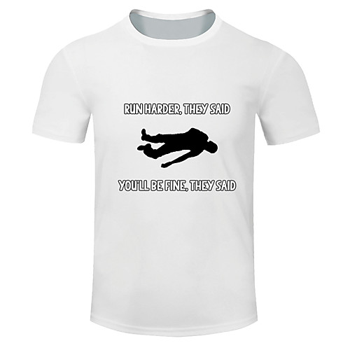 

Men's Short Sleeve Running Shirt Tee Tshirt Top Summer Cotton Moisture Wicking Breathable Soft Gym Workout Running Active Training Jogging Sportswear Funny Plus Size White Black Red Light Green