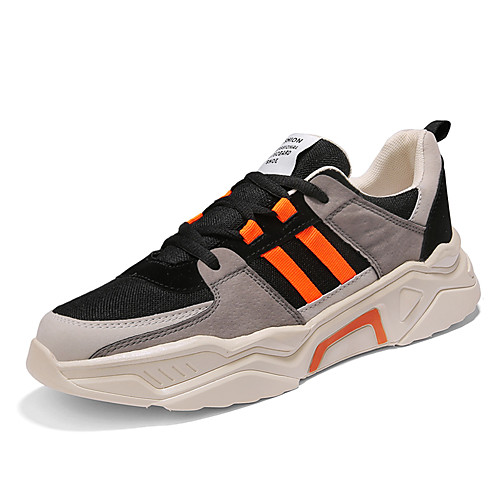

Men's Fall / Spring & Summer Daily Outdoor Trainers / Athletic Shoes Running Shoes / Walking Shoes Mesh Breathable Non-slipping Shock Absorbing Black / Orange / Green Color Block