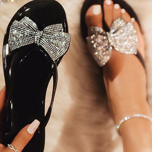 

Women's Sandals Flat Sandal Summer Flat Heel Open Toe Daily PU Clear / Black / Pink