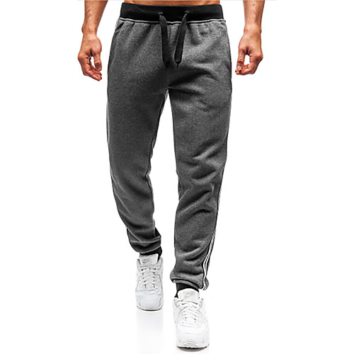 

Men's Sporty Slim Sweatpants Pants - Solid Colored Patchwork Black Light gray Dark Gray US36 / UK36 / EU44 / US38 / UK38 / EU46 / US40 / UK40 / EU48