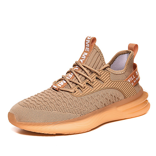 

Men's Spring & Summer Sporty Athletic Trainers / Athletic Shoes Running Shoes PU / Tissage Volant Non-slipping White / Black / Brown