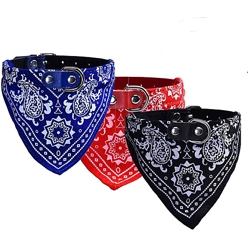 

Cat Dog Collar Bandana Fashion Flower Fabric Purple Red
