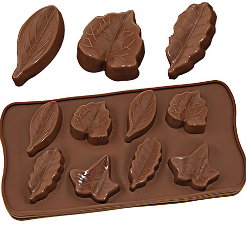 

Silicone Mold 8 Different Leaves Chocolate Pudding Ice Mold DIY Baking Tools 3D Maple Leaf