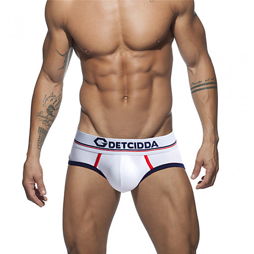 

Men's Basic Briefs Underwear - Normal Mid Waist Red White Navy Blue M L XL