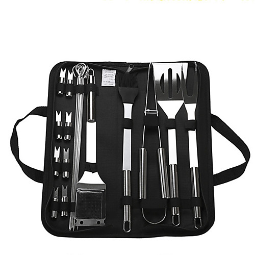 

Wholesale Outdoor Barbecue 20 Piece BBQ Tool Set Stainless Steel Grill Fork Spade Clamp Brush