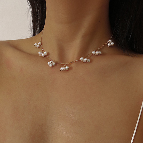 

Women's Pearl Choker Necklace Pearl Necklace Pear Cut Simple Sweet Fashion Cute Imitation Pearl Chrome Gold 35 cm Necklace Jewelry 1pc For Anniversary Prom Street Birthday Party Festival