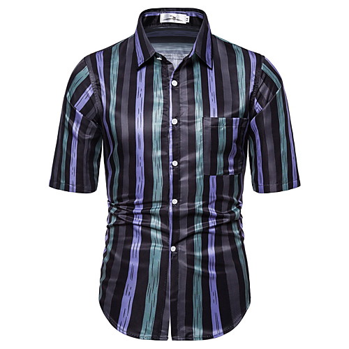 

Men's Striped Shirt Hawaiian Daily Blue / Red