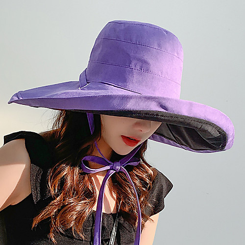 

Women's Sun Hat Fishing Hat Fisherman Hat Hiking Hat 1 PCS Summer Winter Outdoor Portable Sunscreen UV Resistant Breathable Hat Solid Color Cotton Purple Yellow Red for Camping / Hiking Hunting