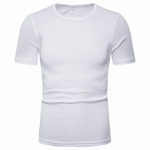 

Men's T shirt Graphic Solid Colored Short Sleeve Daily Tops White Black Blue
