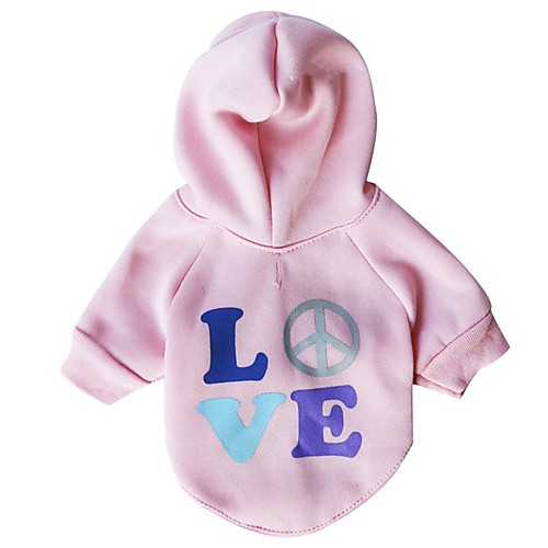 

Cat Dog Shirt / T-Shirt Hoodie Dog Clothes Pink Costume Cotton Heart Keep Warm Fashion XS S M L