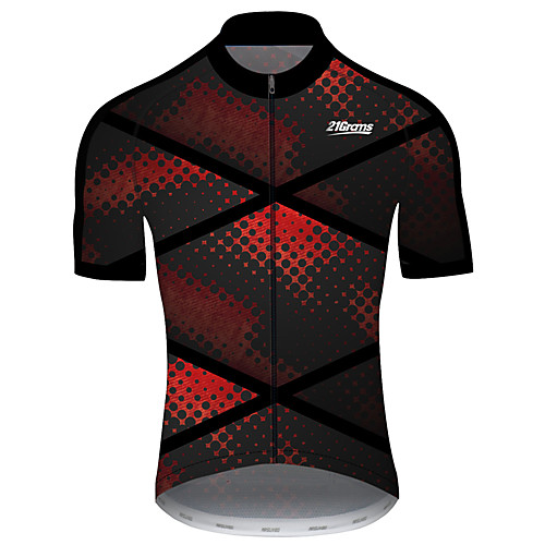 

21Grams Men's Short Sleeve Cycling Jersey Spandex Black / Red Polka Dot Gradient Bike Jersey Top Mountain Bike MTB Road Bike Cycling UV Resistant Quick Dry Breathable Sports Clothing Apparel