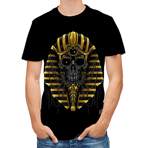 

Men's Plus Size 3D Graphic Print T-shirt Basic Daily Round Neck Black / Short Sleeve
