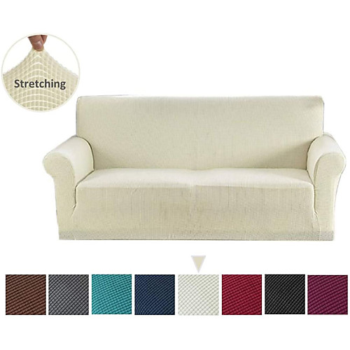 

Jacquard Sofa Slipcover (You will Get 1 Throw Pillow Case as free Gift) Stretch Couch Slip Cover Spandex Furniture Protector for 3 Cushion Seater Sofa Cover for Living Room Machine Washable