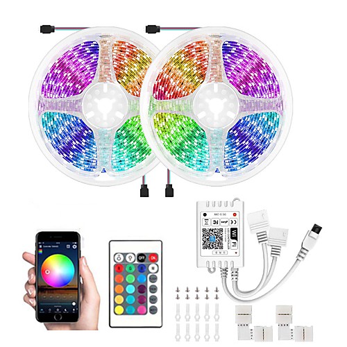 

KWB 10m Light Sets LED Light Strips RGB Tiktok Lights Smart Lights 300 LEDs 5050 SMD 10mm 1 set APP Control / Creative / Cuttable 12 V