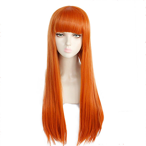 

Persona Series Cosplay Wigs Women's Straight bangs 26 inch Heat Resistant Fiber kinky Straight Orange Adults' Anime Wig