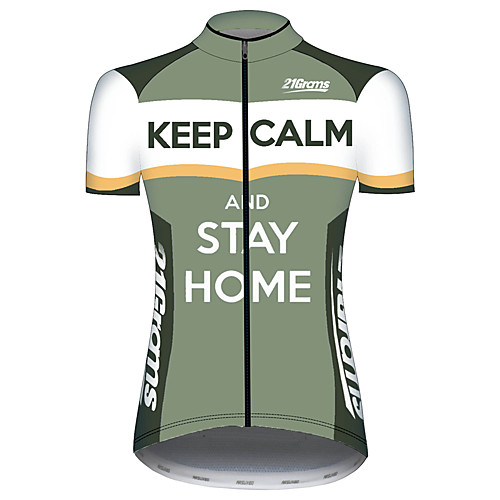 

21Grams Women's Short Sleeve Cycling Jersey Spandex Green Patchwork Novelty Bike Jersey Top Mountain Bike MTB Road Bike Cycling UV Resistant Breathable Quick Dry Sports Clothing Apparel / Stretchy