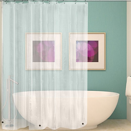 

Mildew Resistant Peva Antibacterial Waterproof Shower Curtain Transparent White Transparent Bathroom Curtain Luxury Bathroom Curtain With Hook 180cmx180cm