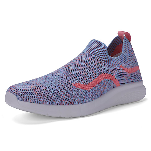 

Women's Trainers / Athletic Shoes Spring & Fall / Spring Flat Heel Round Toe Casual Daily Color Block Tissage Volant Walking Shoes Black / Pink / Blue