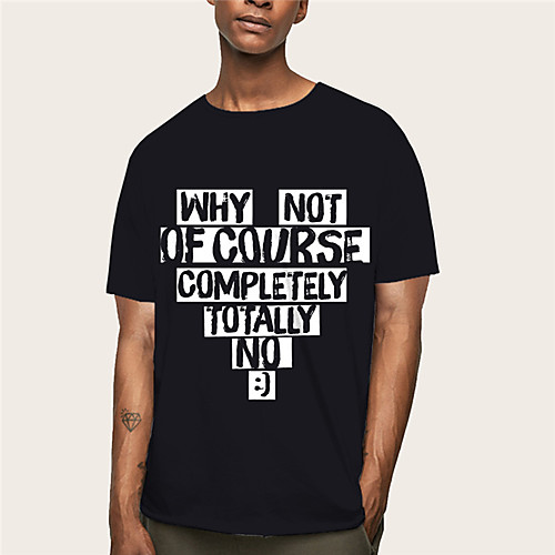 

Men's Graphic Solid Colored T-shirt Daily Round Neck White / Black / Short Sleeve