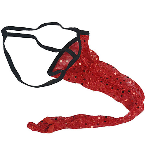 

Men's Sequins G-string Underwear - Normal Low Waist Red Green One-Size