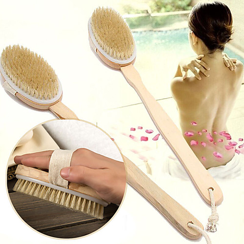 

Body Dry Brush Natural Boar Bristle Organic Dry Skin Body Brush Bamboo Wet Back Shower Brushes Exfoliating Bathing Brush